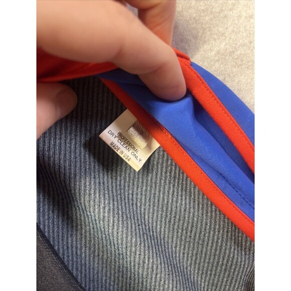 Katharine Kidd Women’s Cotton Color Block Pencil Skirt Blue Size 2 Made In USA - Picture 2 of 5